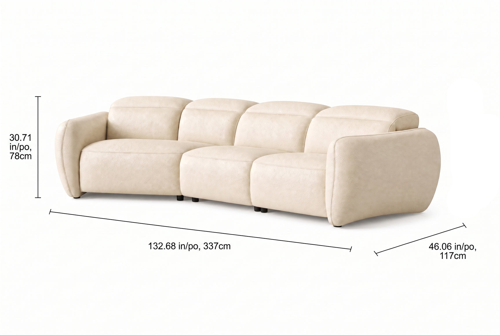 Savona Leather Cuddler Recliner Sofa | Italian Nappa 11000 Top-Grain Leather | Power Headrests | Zero-Gravity Recline