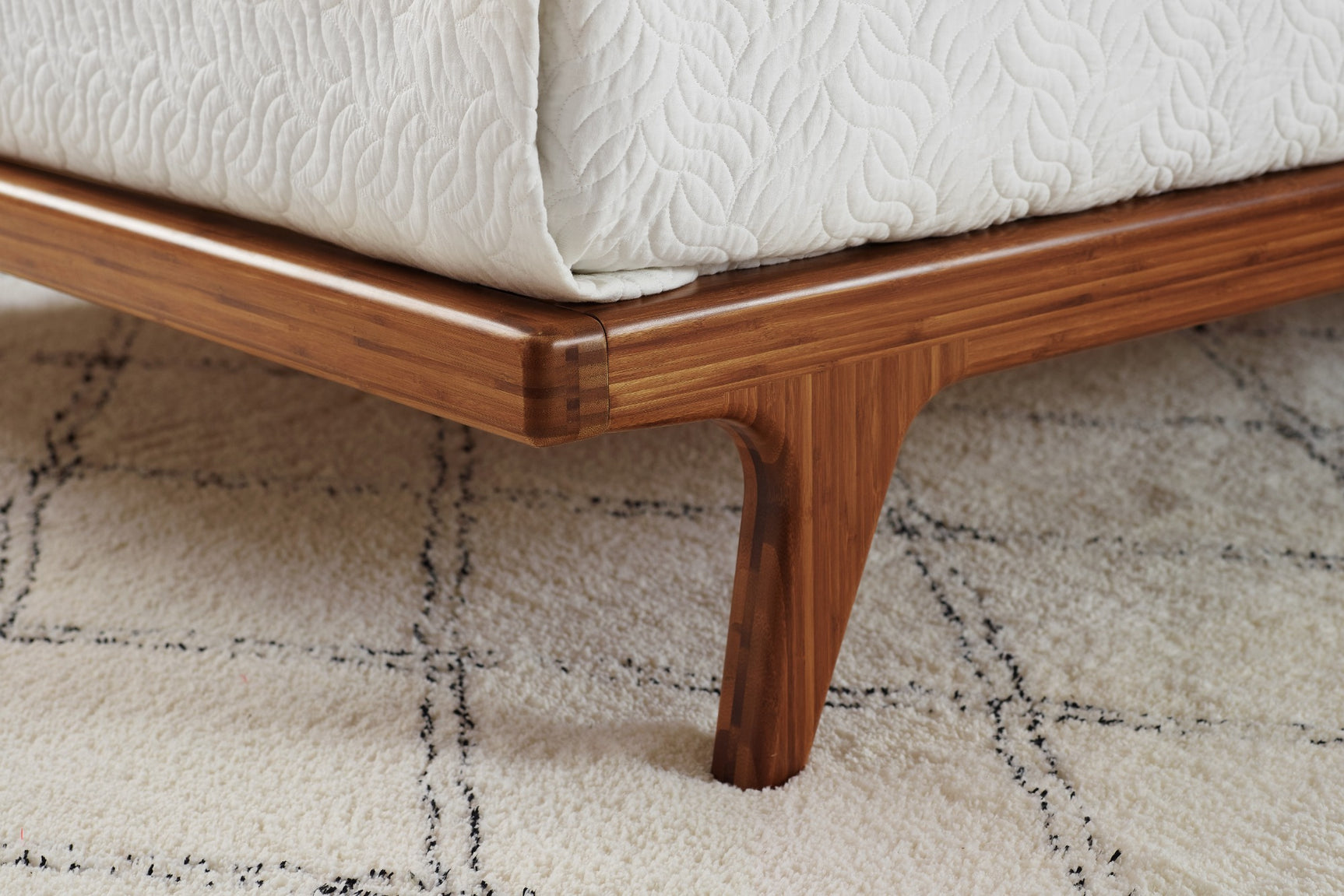 Mercury Fabric Upholstered Bamboo Bed Frame