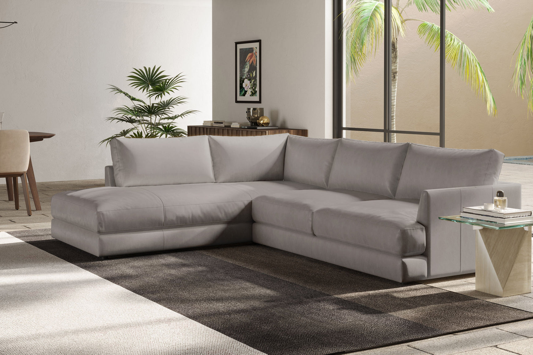 Serena Leather Sectional Sofa