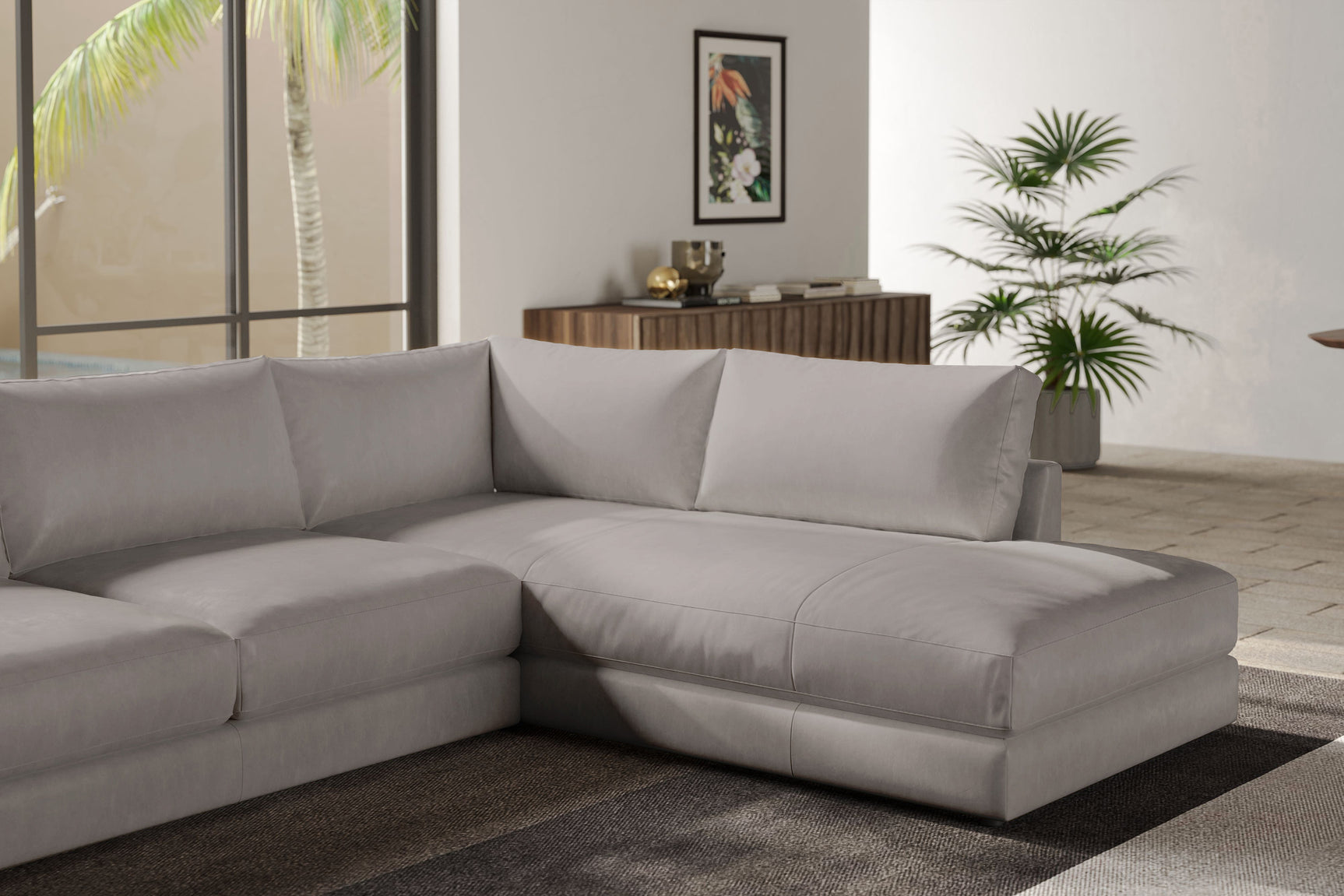 Serena Leather Sectional Sofa