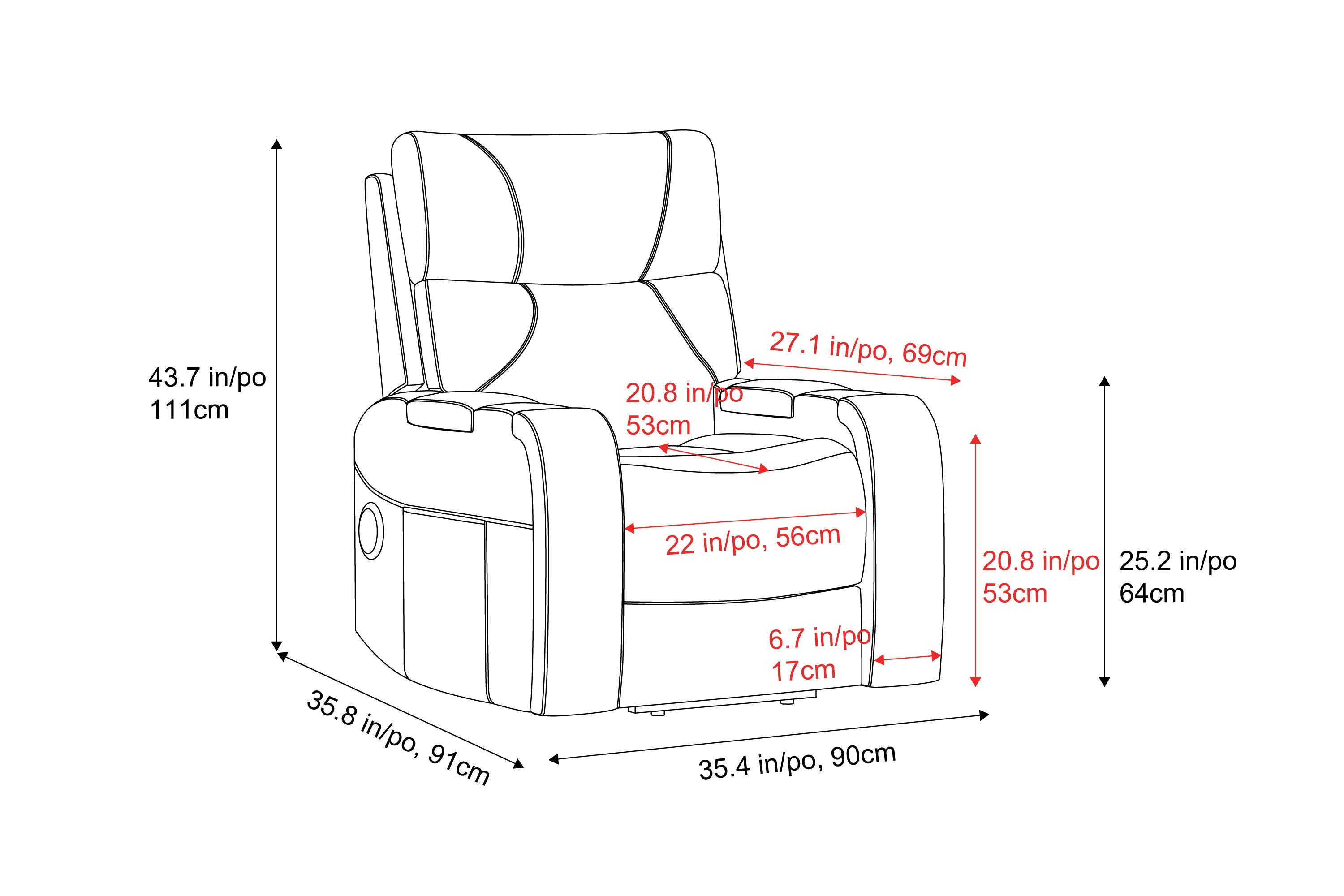 Ingrid Leather Heat & Massage & Ventilation Power Lift Recliner Chair