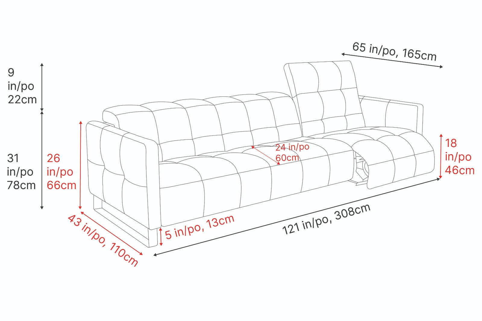 Sofia Leather Recliner Sofa
