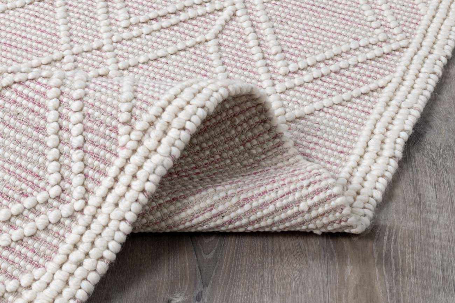 Ramsbury Soft Pink Wool Rug - Clearance