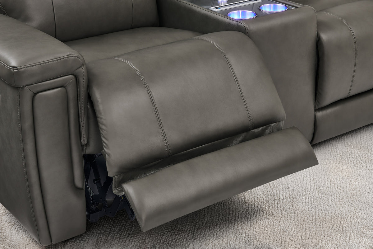 Sonora Leather Dual Recliner Sofa with Console