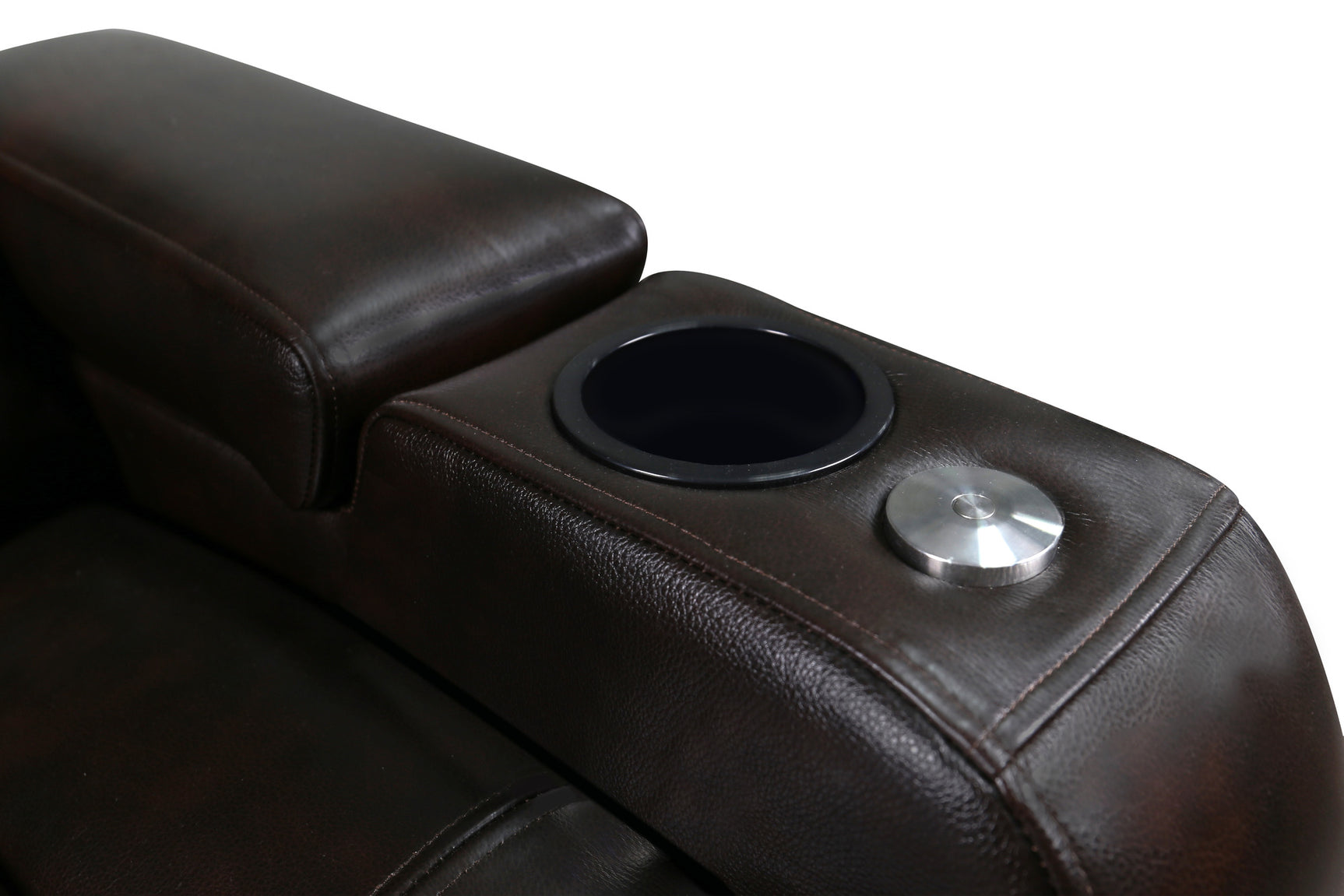 Valencia Tuscany Leather Home Theater Seating Single, Dark Chocolate