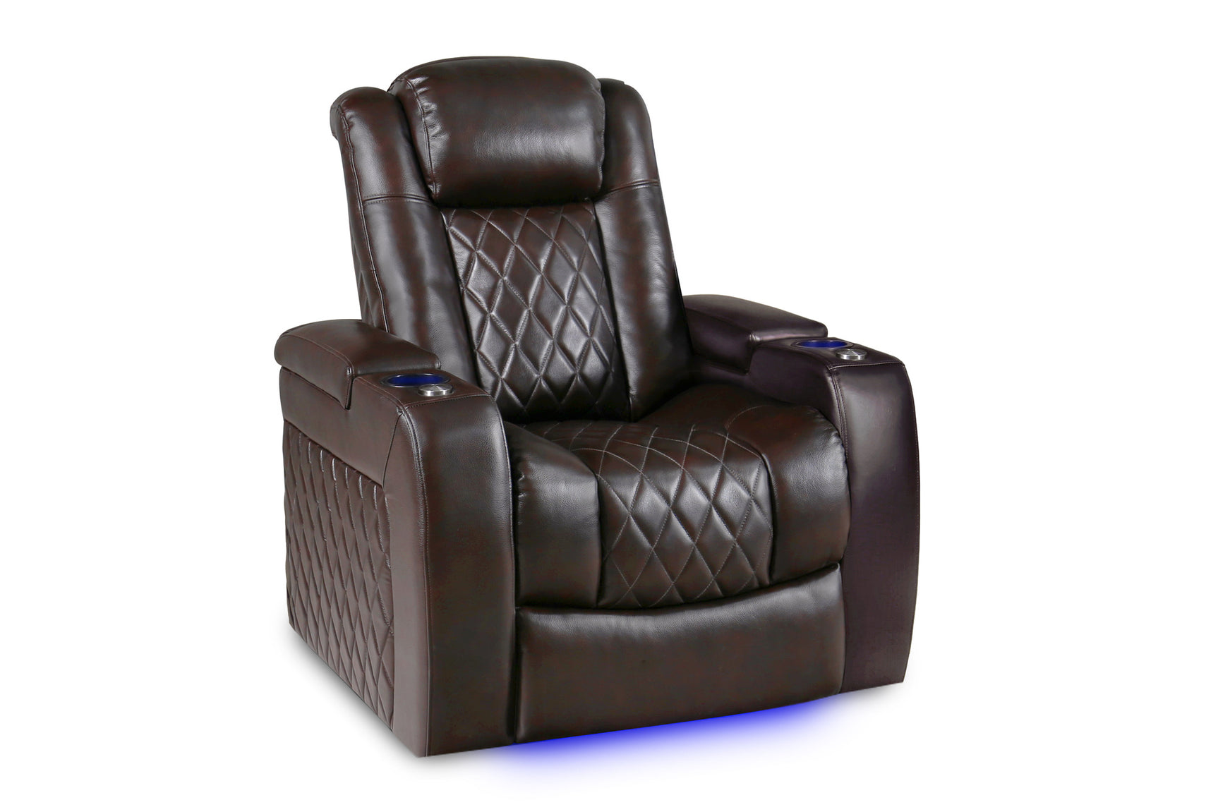 Valencia Tuscany Leather Home Theater Seating Single, Dark Chocolate