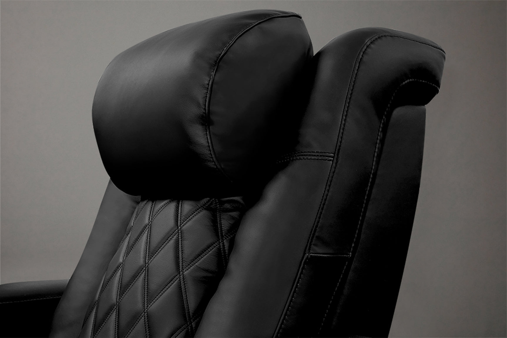 Valencia 2025 New Tuscany Luxury Leather Home Theater Seating Row of 3 Loveseat Left, Onyx