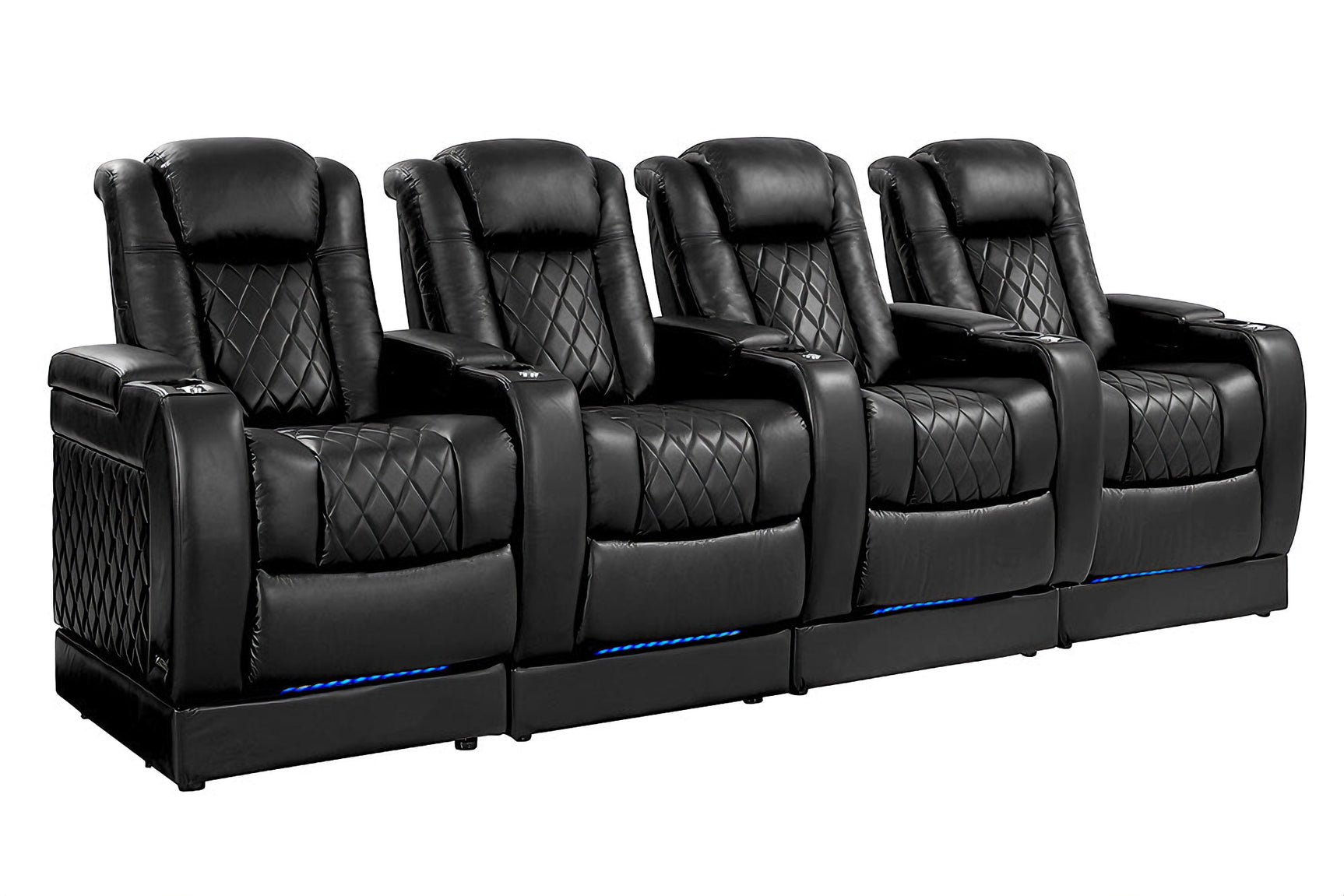 Valencia Tuscany Theater Seating Row of 4, Onyx with Risers
