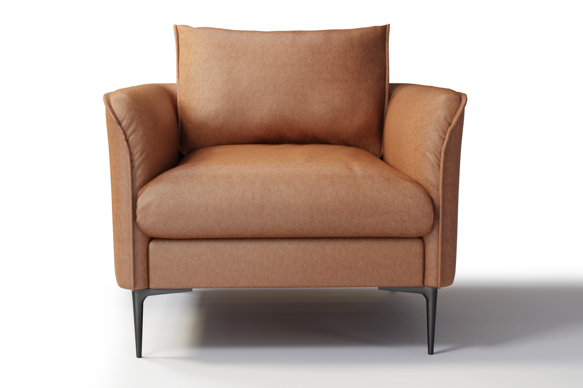 Valencia Jasper Leather Accent Chair, Cognac Color