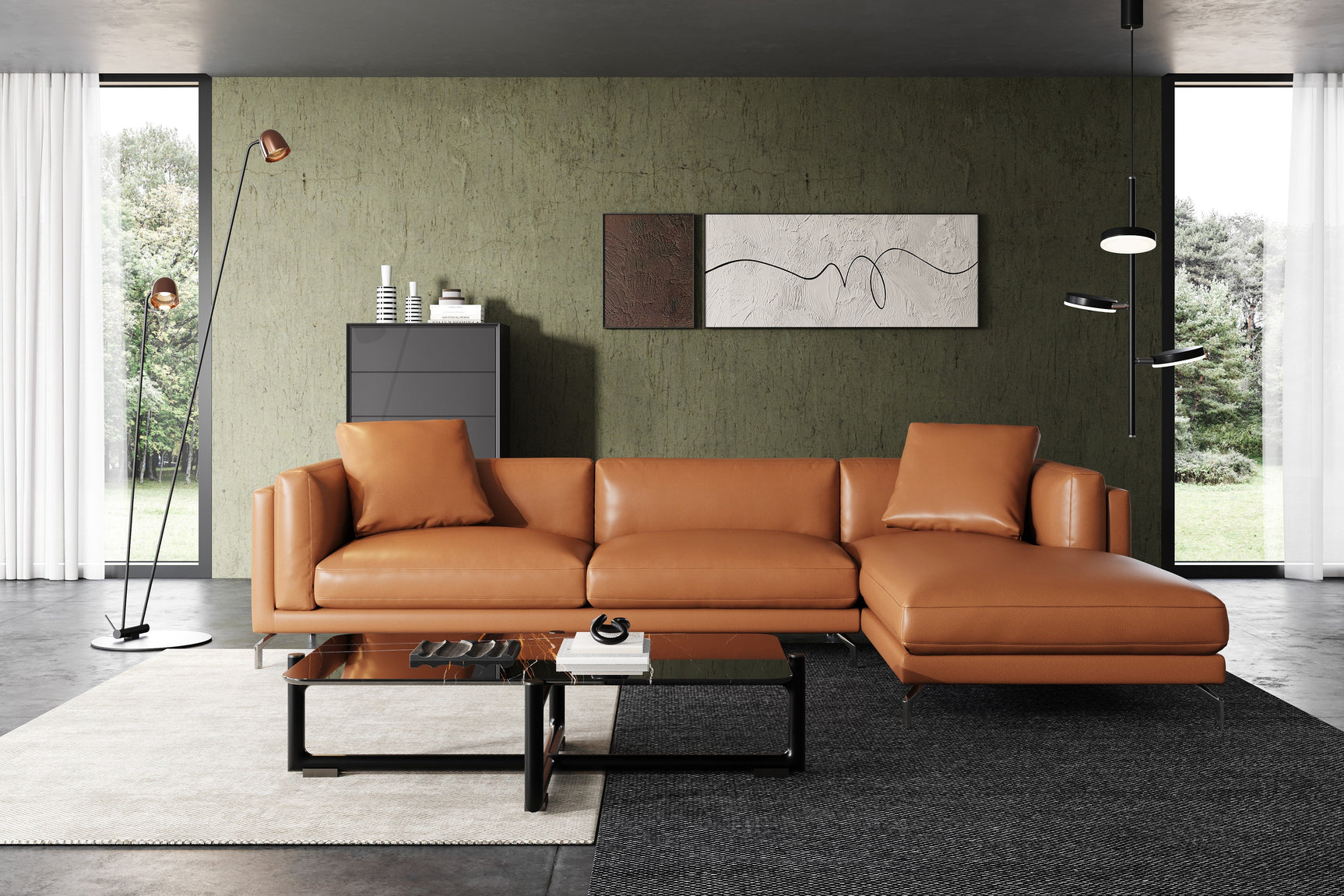 Zadar Leather Sectional Sofa