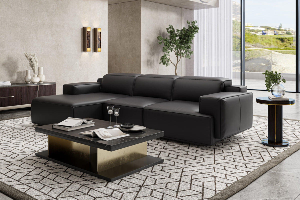 Black modern leather chaise couch single recliner chair sofa furniture 87 sales