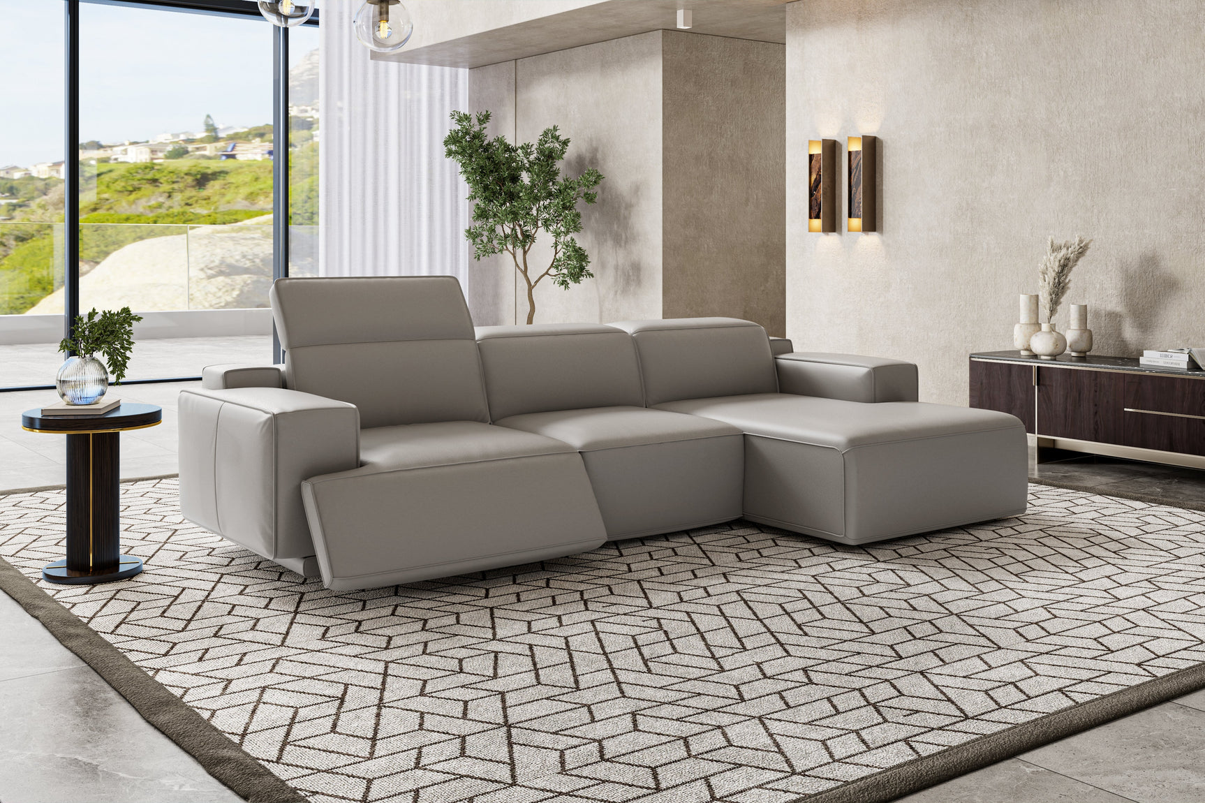 Valentina Leather Recliner Sectional Sofa