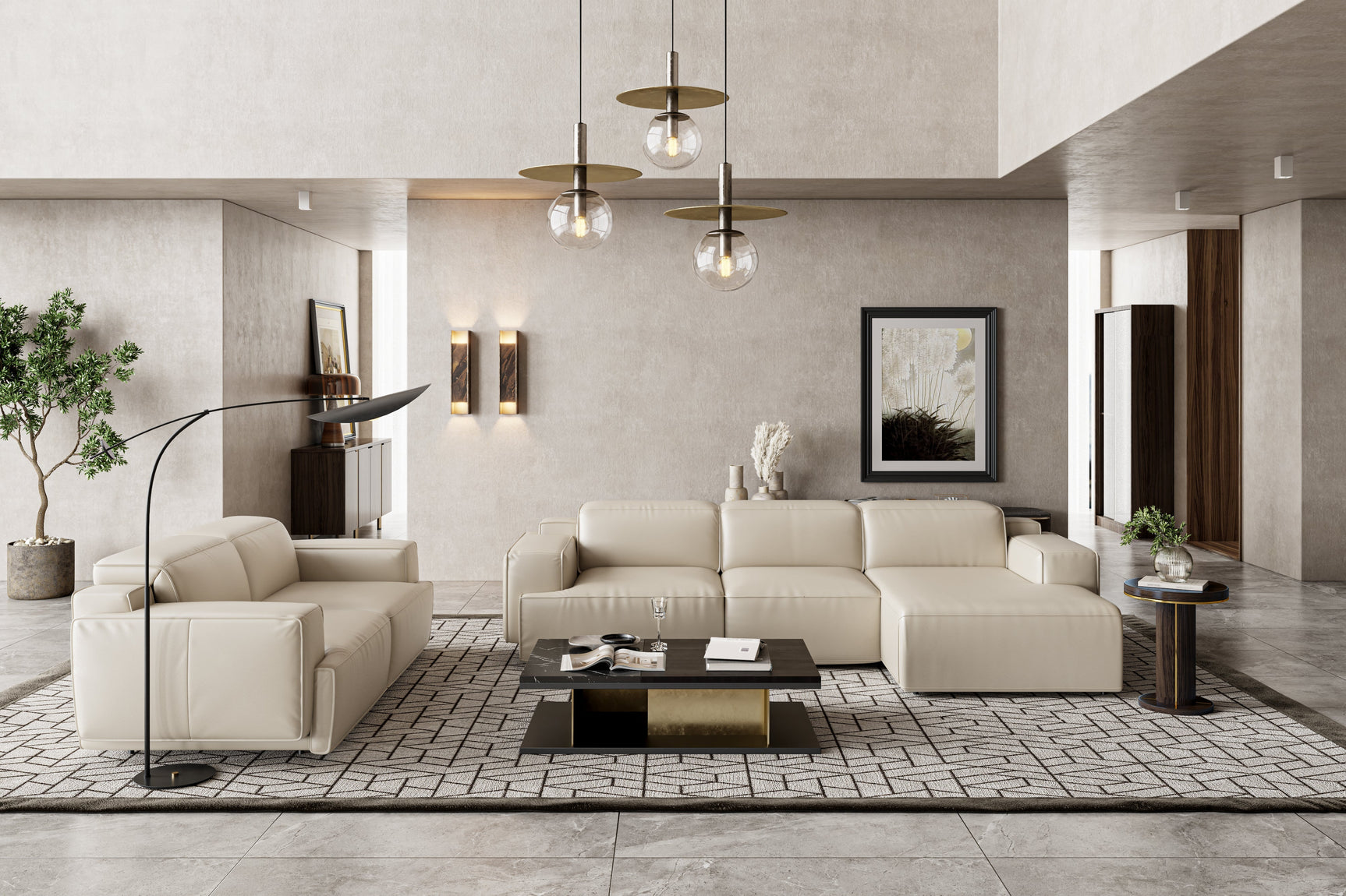 Valentina Leather Recliner Sectional Sofa