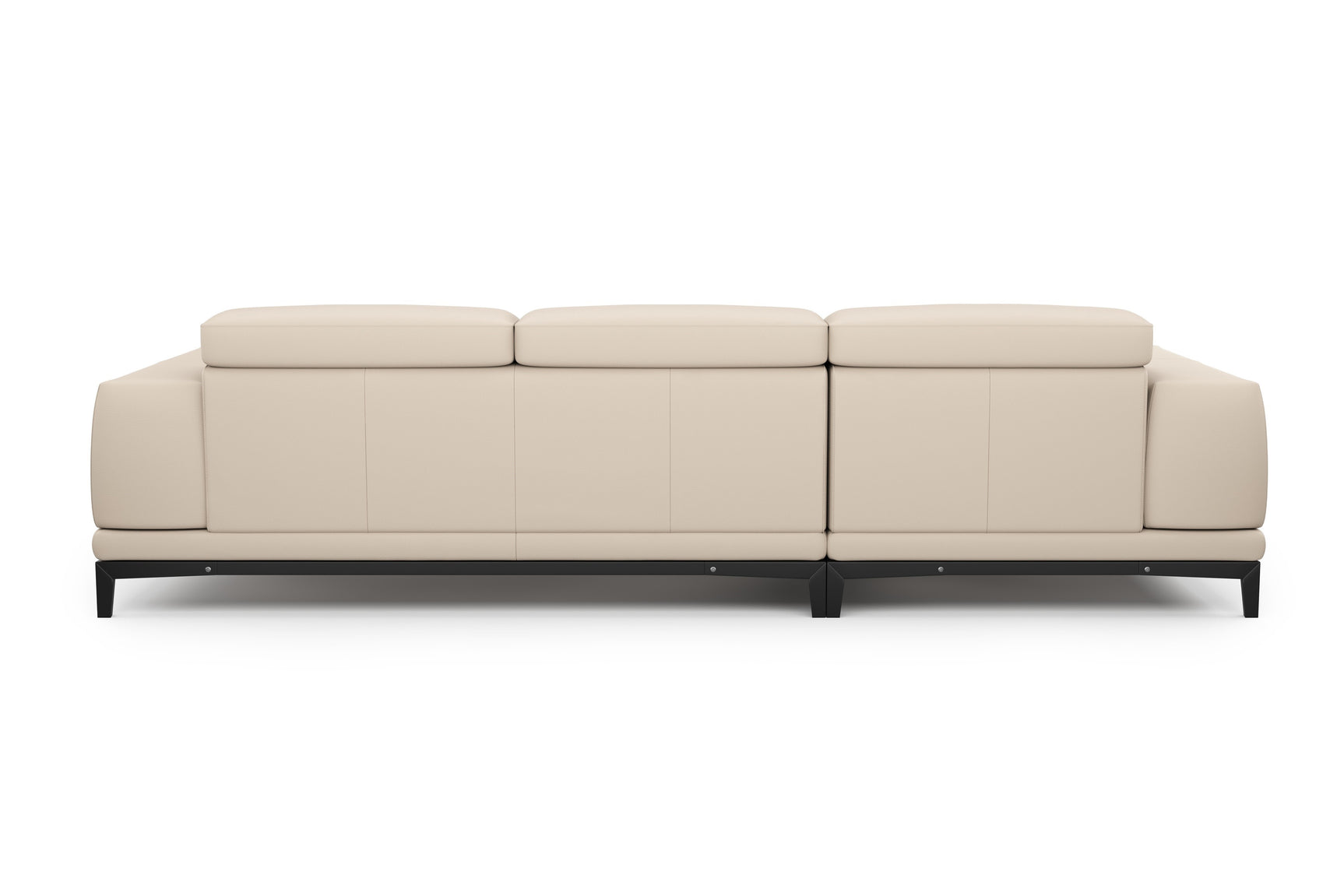 Valencia Valletta Top Grain Leather Three Seats with Left Chaise Sofa, Beige