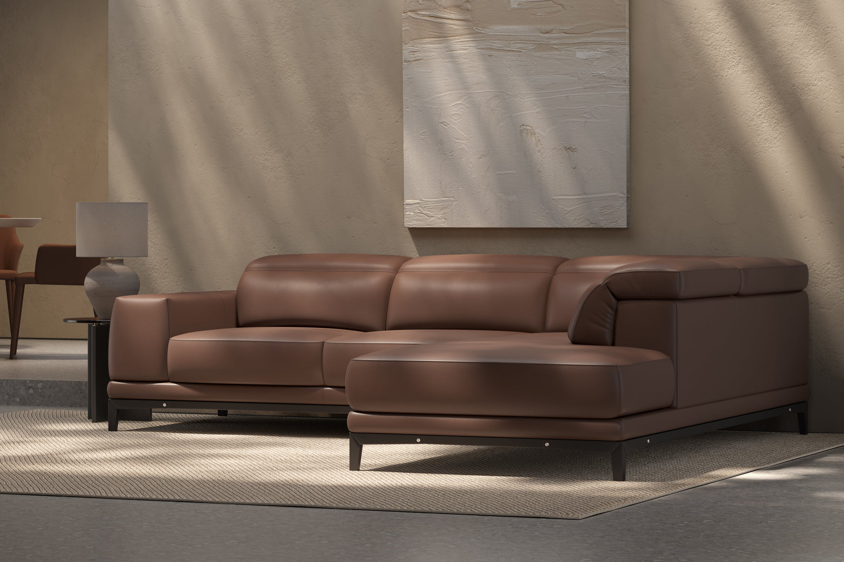 Valletta Leather Corner Sectional Sofa