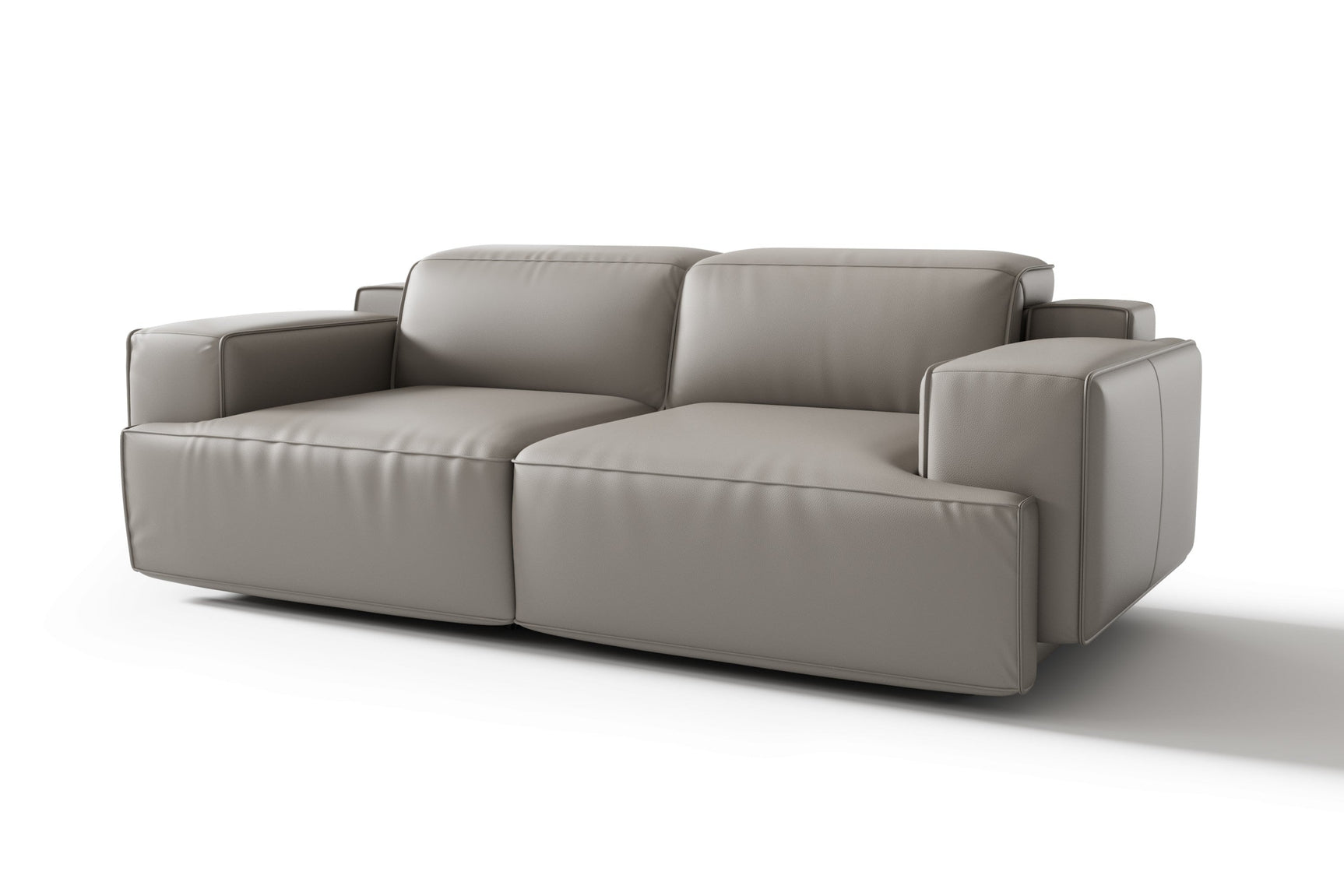 Valencia Valentina Leather Loveseat Recliner Sofa, Light Grey