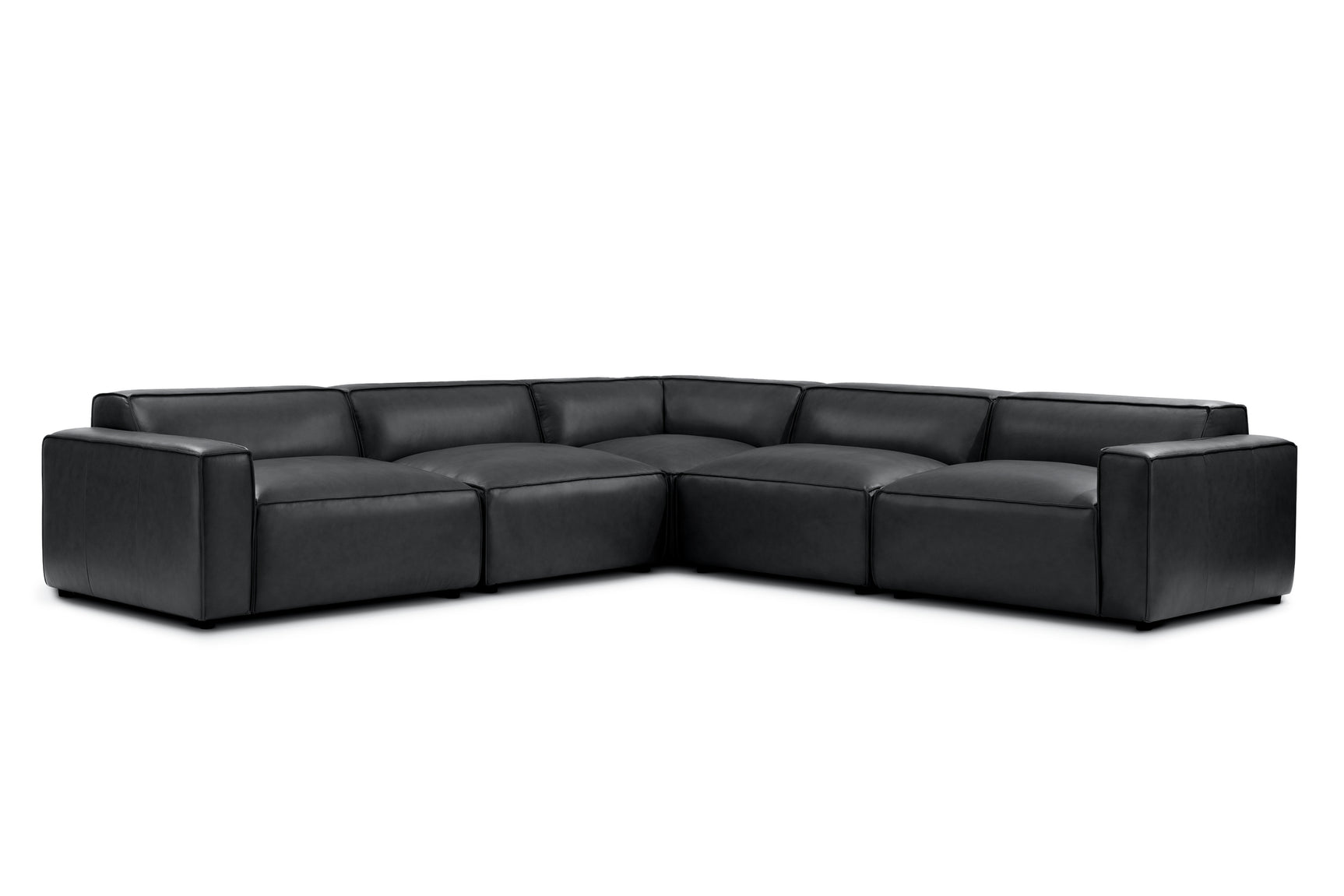 Nathan Leather Theater Lounge Modular Sofa
