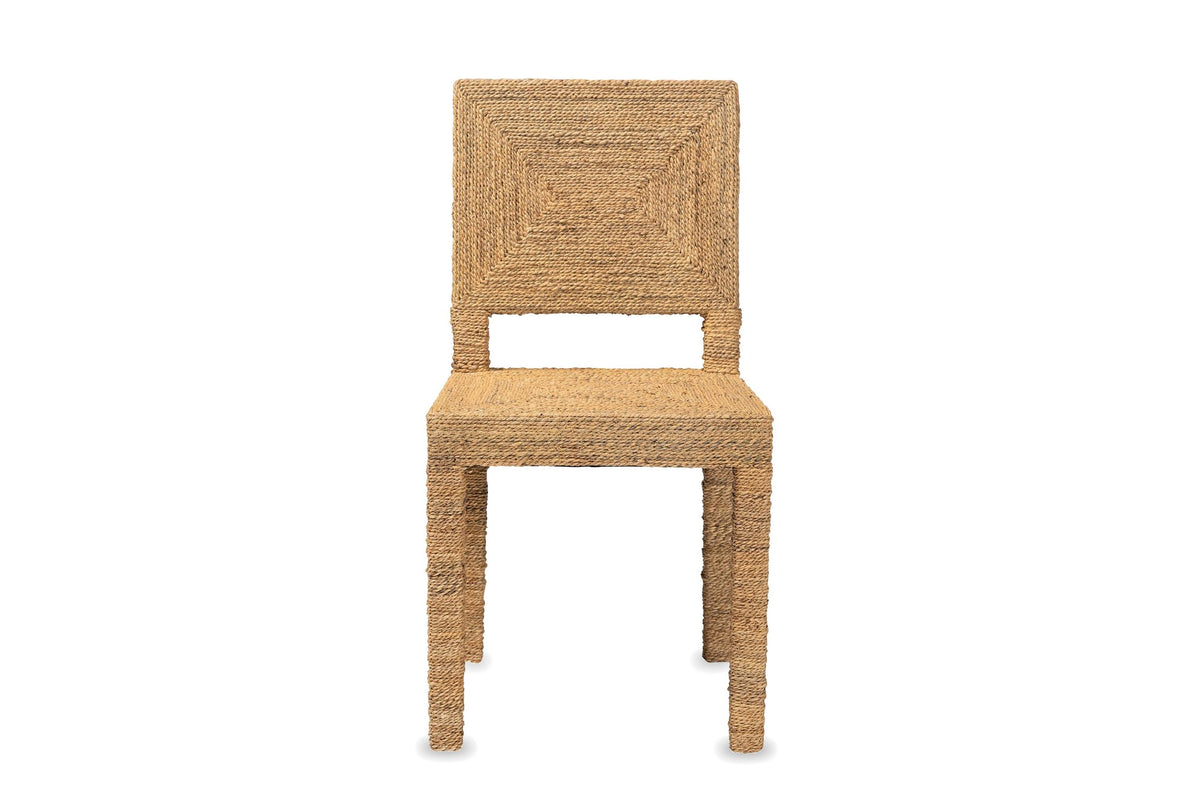 Aieta Parsons Seagrass-Wrapped Dining Chair, front view