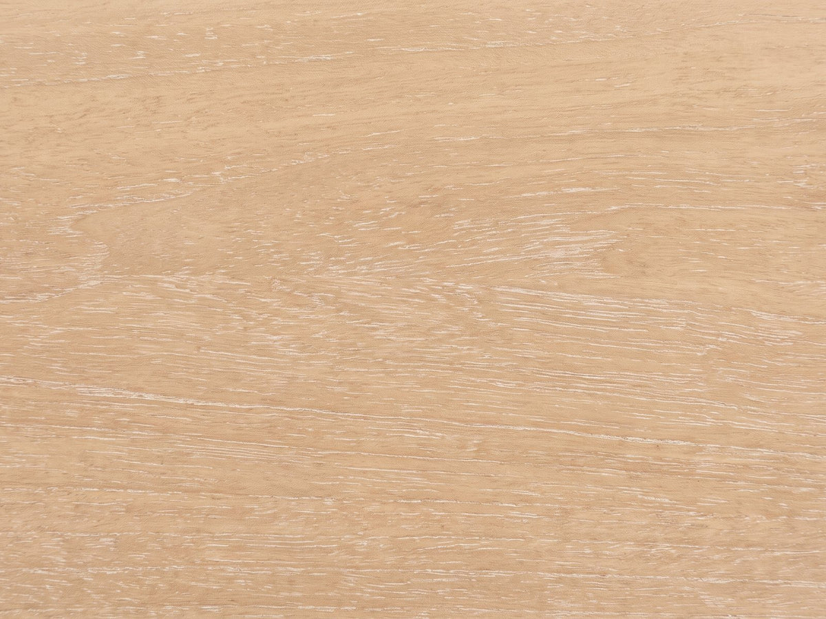 Close-up of the Aquileia 63-Inch Natural Mango 9-Drawer Dresser: the pale limed mango veneer of a drawer front