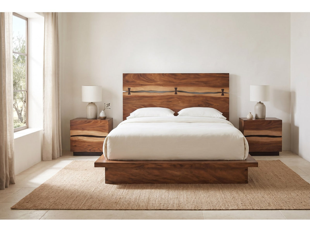 Camerino Smokey Walnut Bow-Tie Headboard Bedroom Set: the whole set