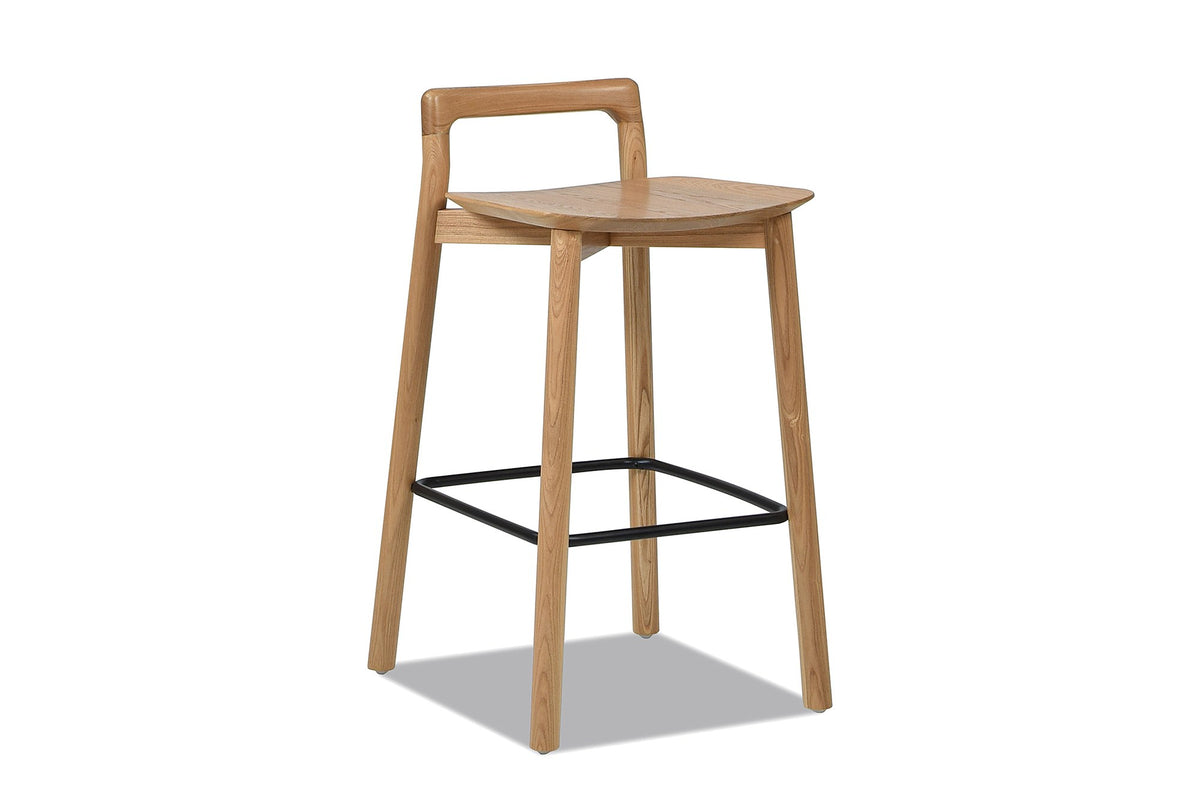 Cervicati 26.5-Inch Solid Ash Low-Back Counter Stool on a white background