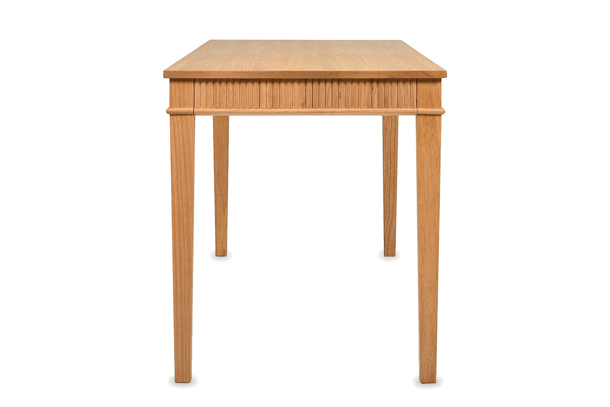 Cessaniti 63-Inch 1-Drawer Reeded Rubberwood Writing Desk, side view