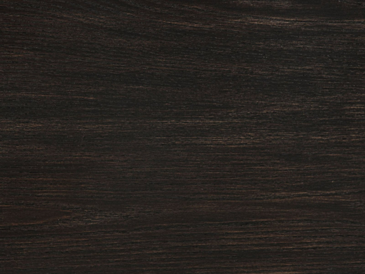 Close-up of the Conegliano 66-Inch Burnished Black 8-Drawer Dresser: burnished black ash veneer grain