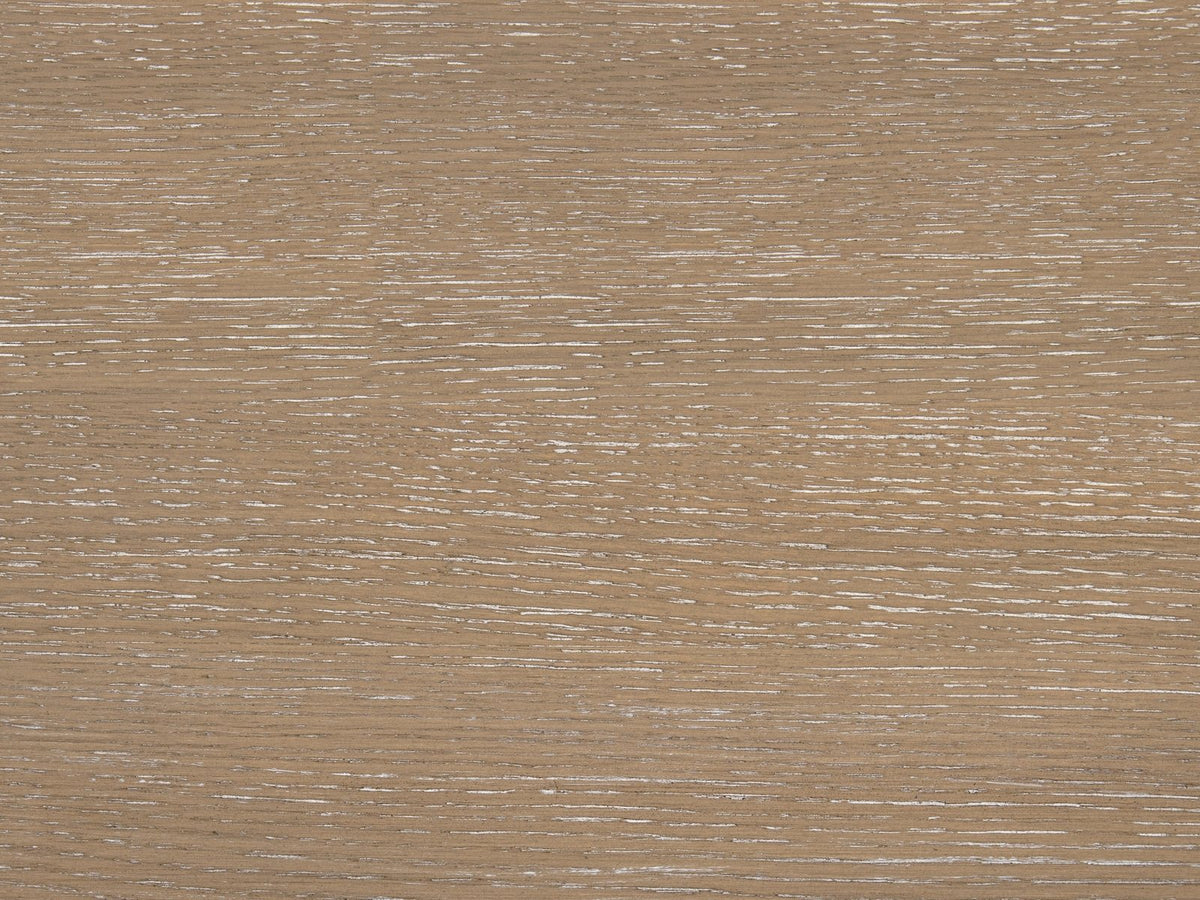 Close-up of the Feltre 62-Inch Natural Cerused Oak 6-Drawer Dresser: cerused oak veneer grain