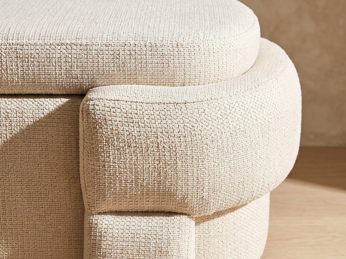 Close-up detail of the Gaeta storage bench