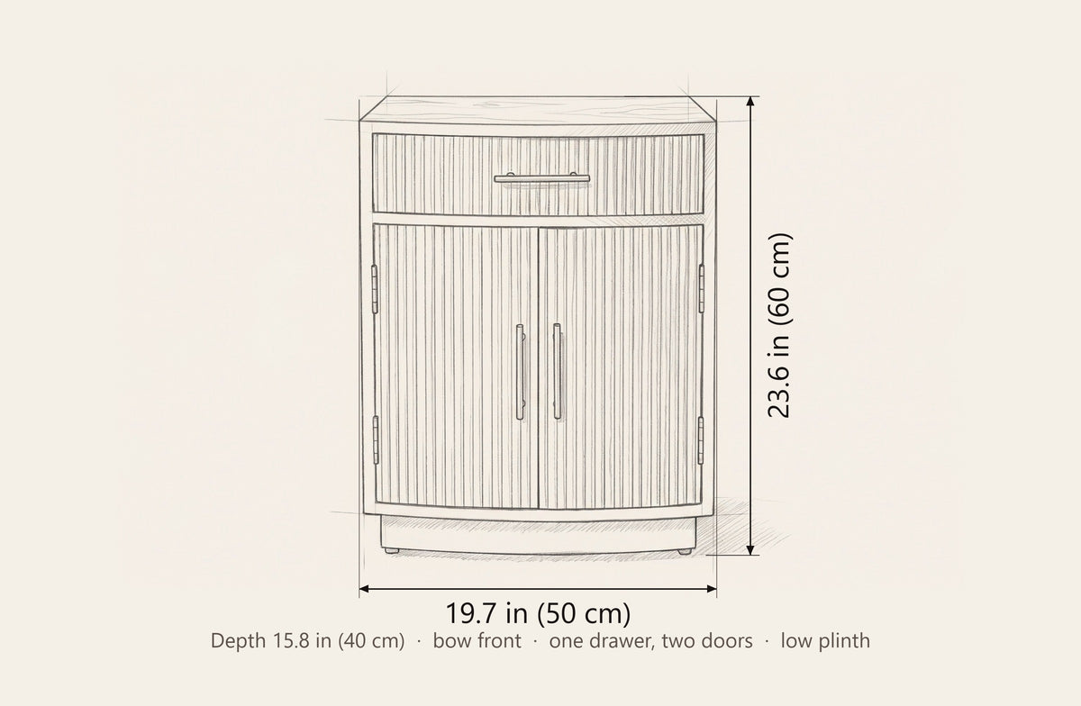 Gavoi nightstand dimensions: 19.7 in wide, 23.6 in high, 15.8 in deep
