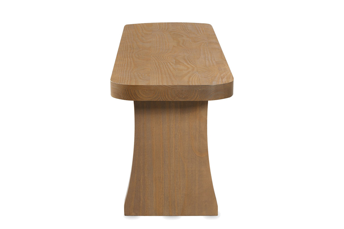 Grisolia 63-Inch Solid Pine Dining Bench, Seats 3, side view