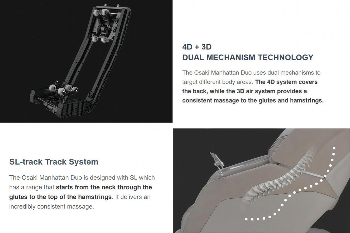 Osaki 4D + 3D Manhattan Duo Mech Massage Chairs