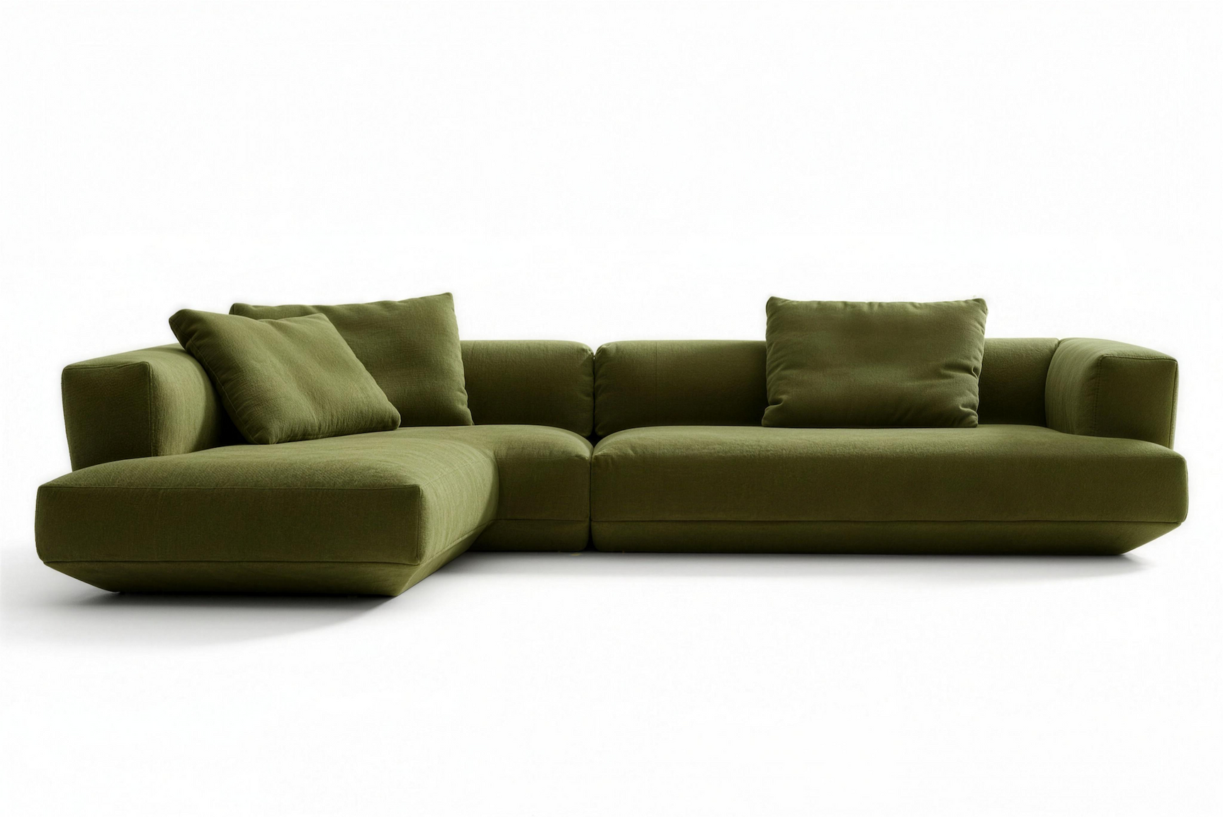Levi Velvet Fabric Chaise Sectional Sofa