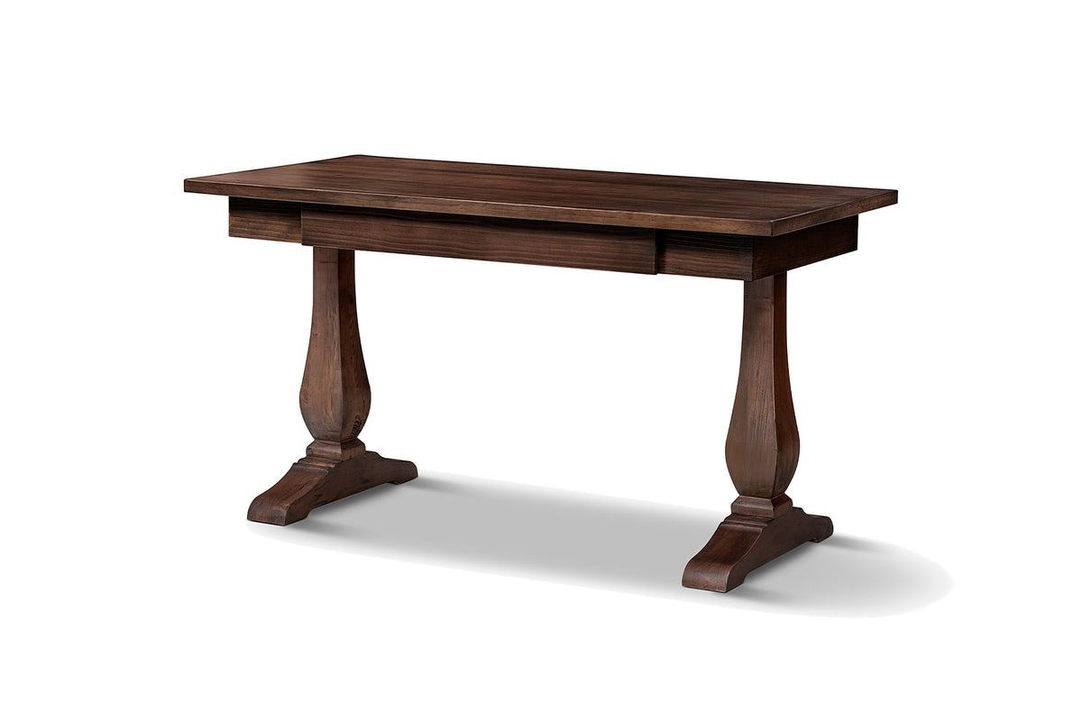 Maida 55-Inch Reclaimed Pine Trestle Writing Desk on a white background