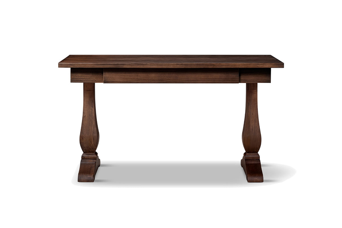 Maida 55-Inch Reclaimed Pine Trestle Writing Desk, front view