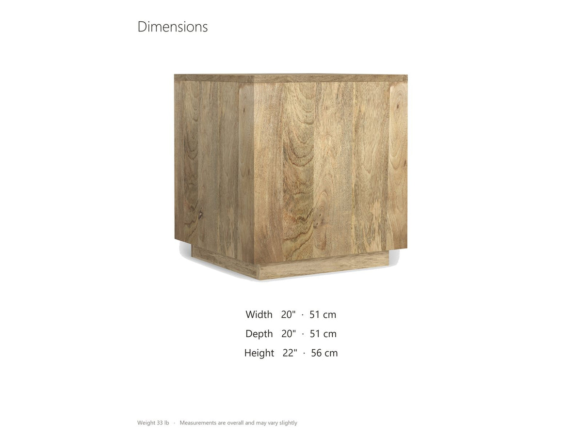 Montecatini Square Mango Side Table dimensions: 20.0 in wide, 20.0 in deep, 22.0 in high