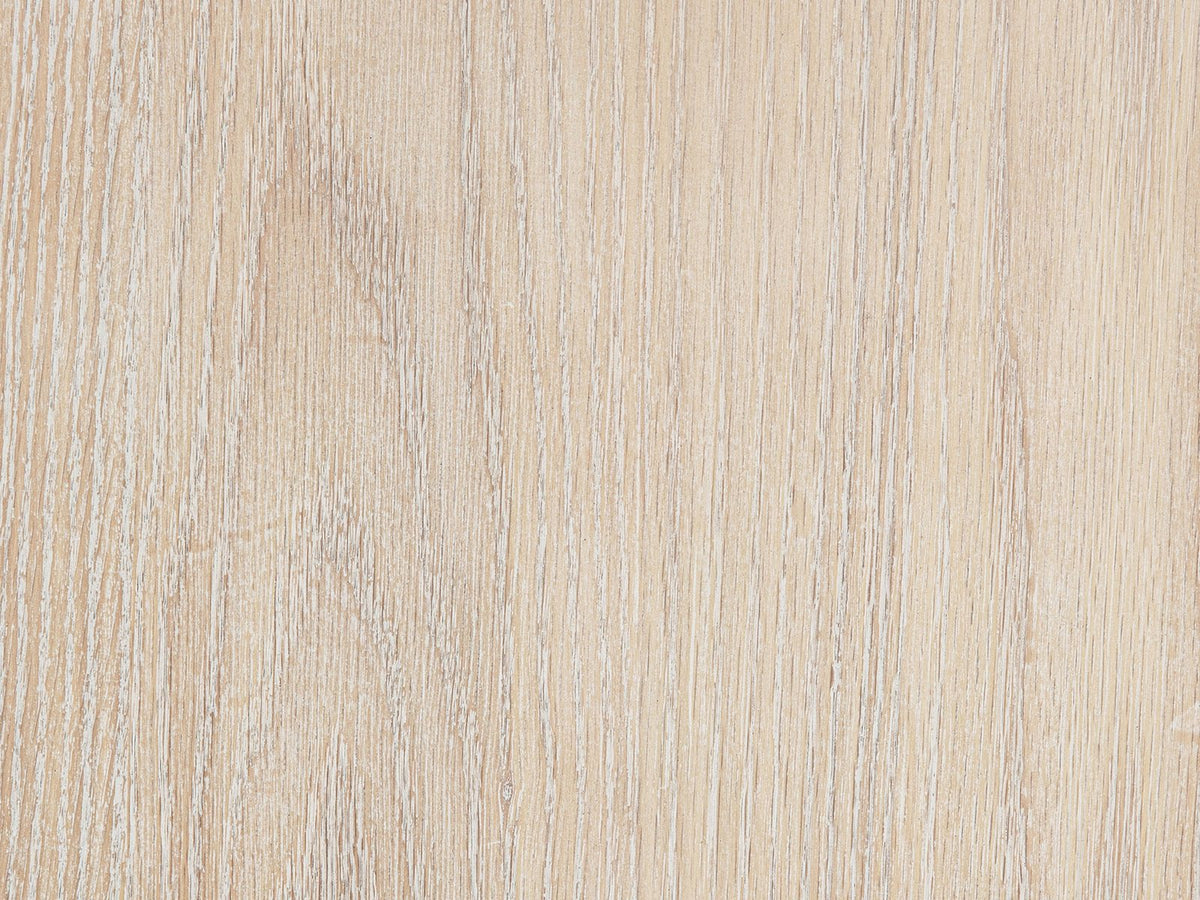 Close-up of the Oderzo 36-Inch Washed Oak 5-Drawer Chest: the washed oak grain with limed pores