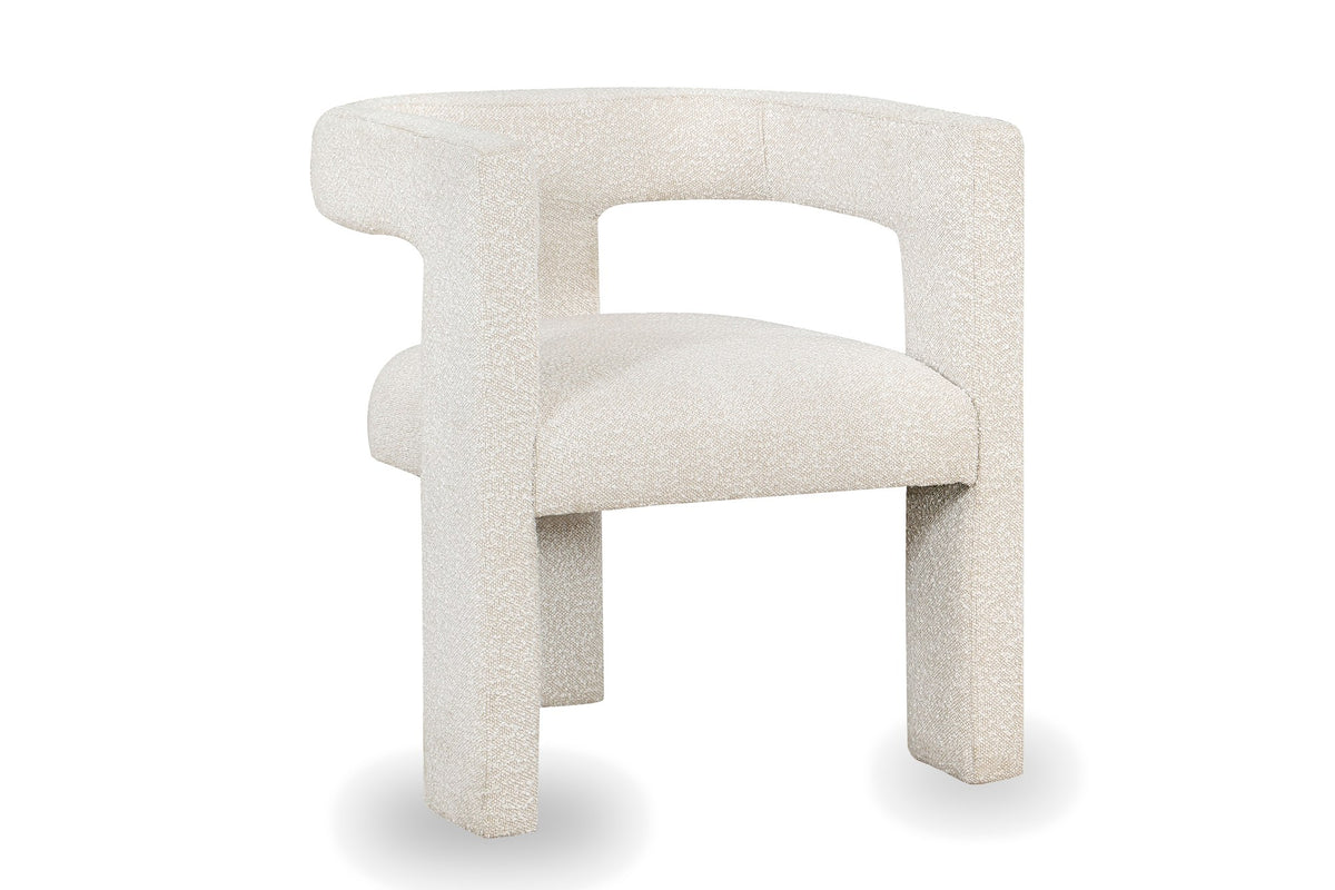 Palermiti Three-Leg Boucle Dining Chair on a white background