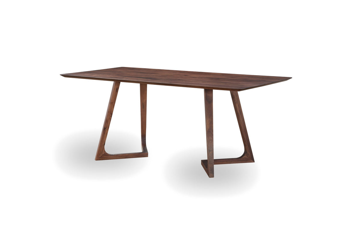 Papasidero 71-Inch Rectangular Solid Walnut Dining Table on a white background