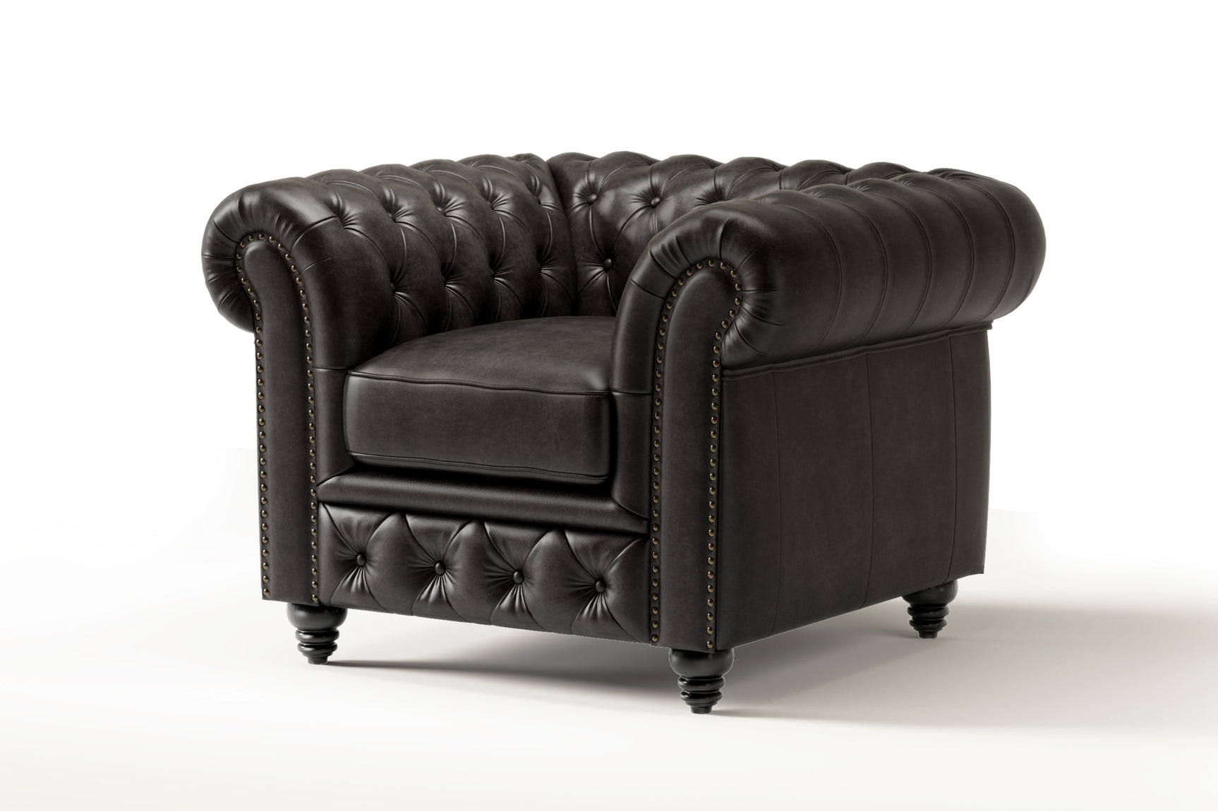 Parma Leather Chesterfield Accent Chair