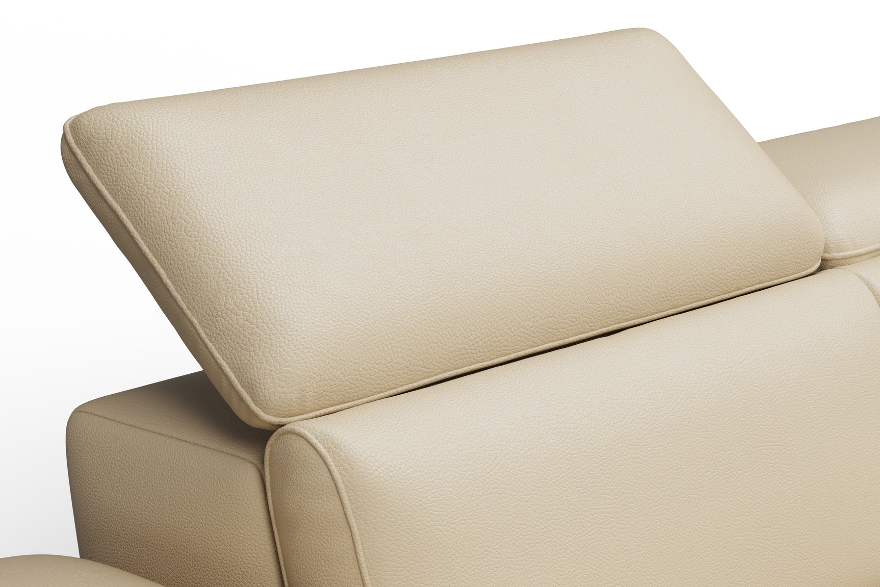 Valencia Pista Modern Top Grain Leather Reclining Sectional Sofa with Right-Hand Facing Chaise, Beige Detailed drawing