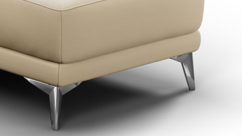 Valencia Pista Modern Top Grain Leather Reclining Sectional Sofa with Right-Hand Facing Chaise, Beige Detailed drawing