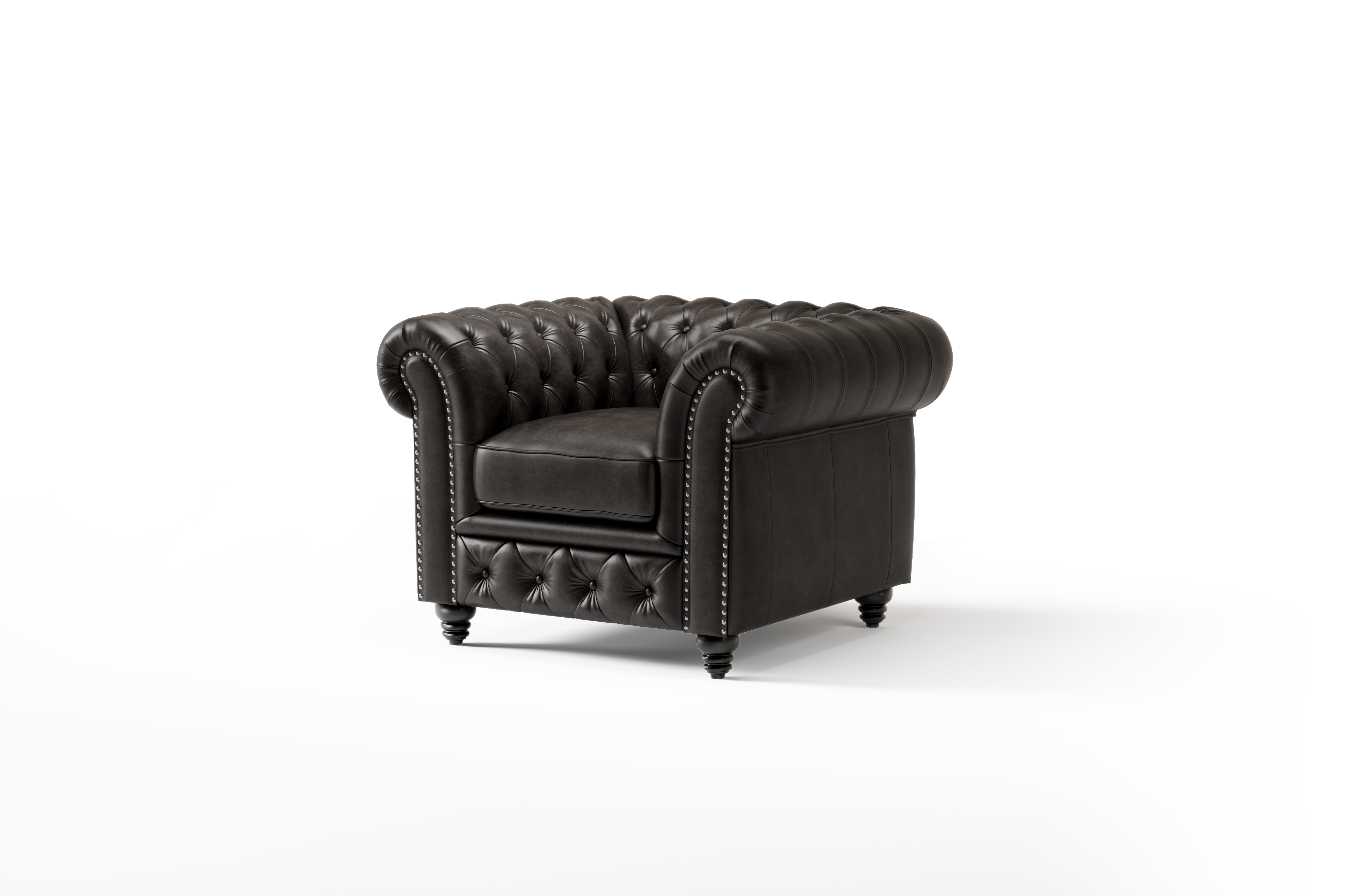 Parma Leather Chesterfield Accent Chair