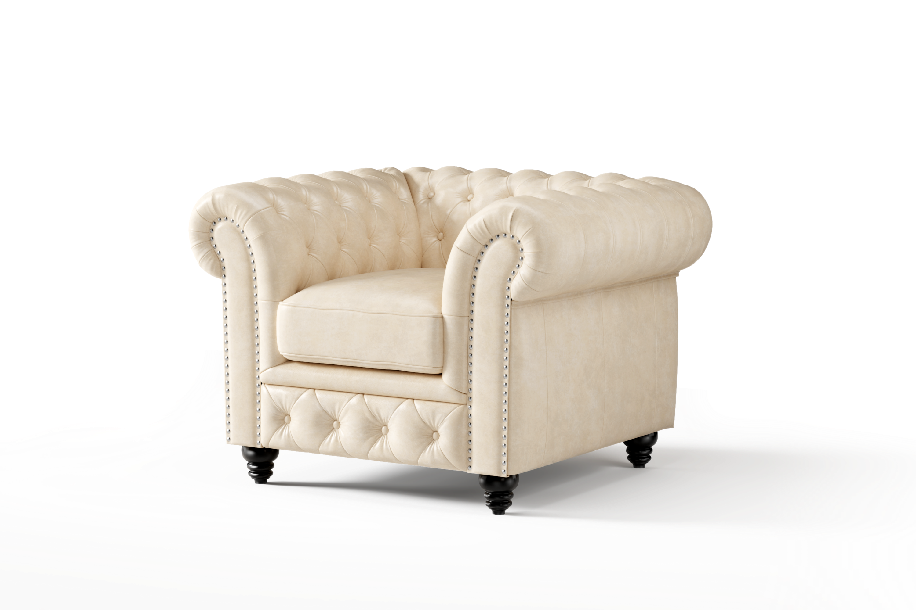 Parma Leather Chesterfield Accent Chair