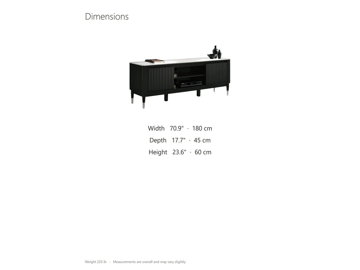 Ragusa Stone Top Media Console dimensions: 70.9 in wide, 17.7 in deep, 23.6 in high