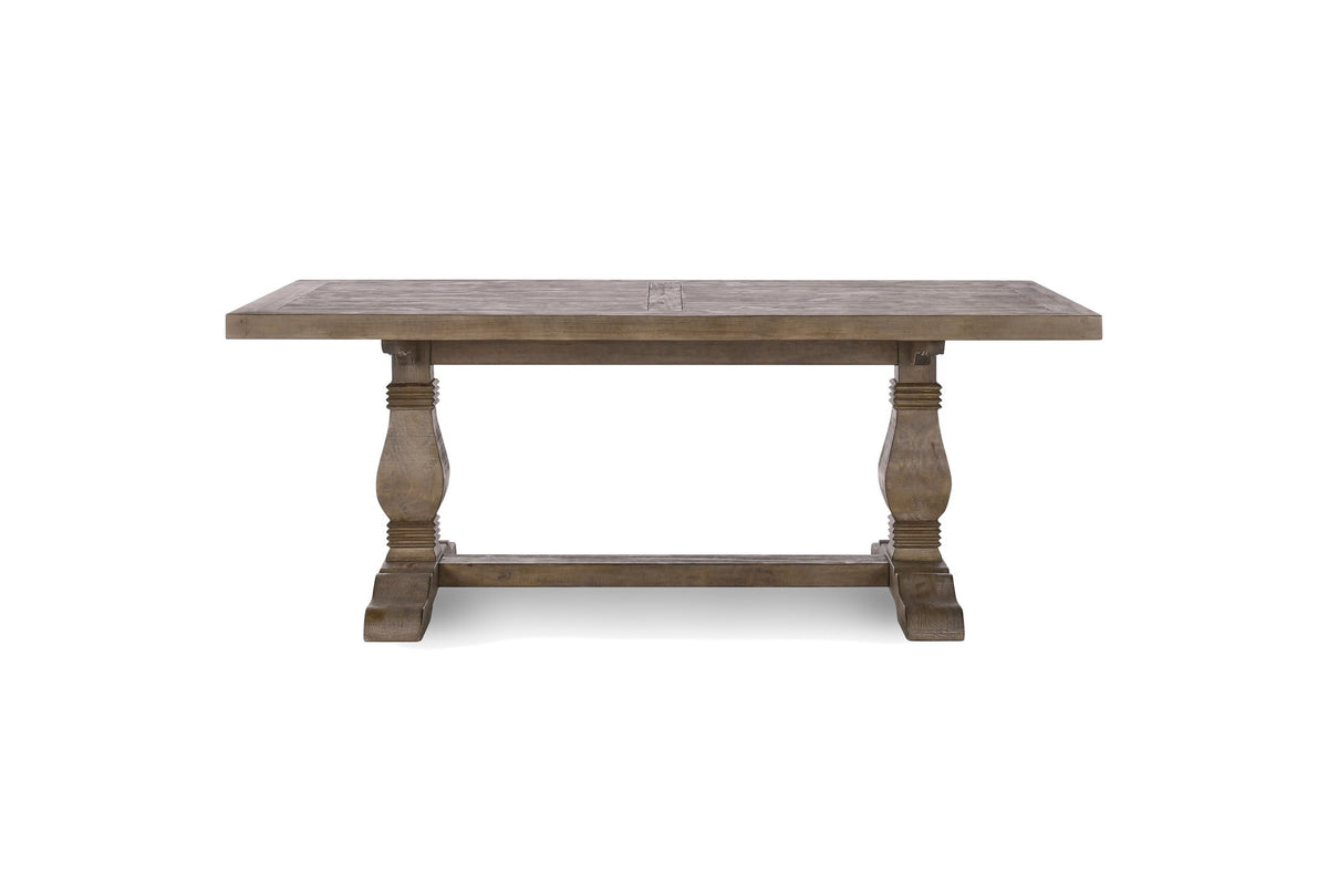 Sangineto 78-Inch Rectangular Reclaimed Pine Trestle Dining Table, front view