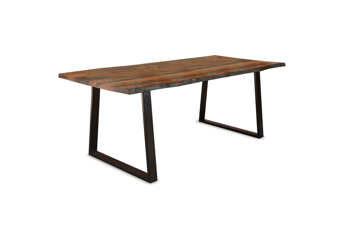 Satriano 80-Inch Live-Edge Rectangular Solid Sheesham Dining Table on a white background