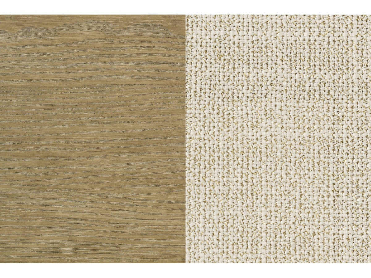 Sirolo Sand Wash and Cream Upholstered Bedroom Set: Detail: wood and fabric