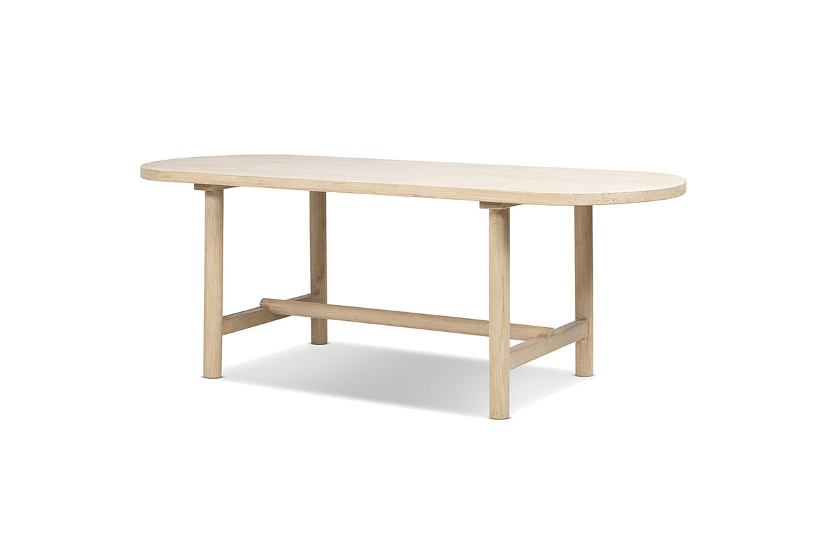 Squillace 85-Inch Oval Reclaimed Pine Dining Table on a white background