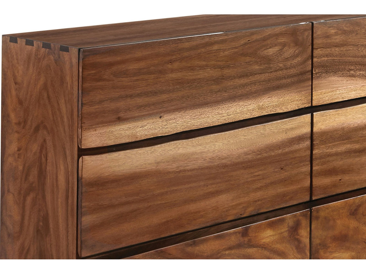 Treia Smokey Walnut Storage Bedroom Set: Detail: drawer